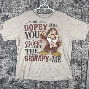 Disney Store  Short Sleeve T Shirt‎ Mens 2XL Grumpy Dopey  Funny Organic Cotton
